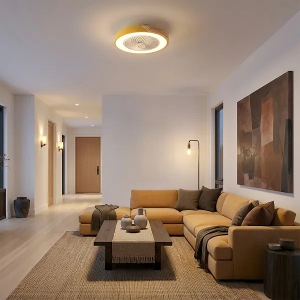 Brilagi - dimmelhető ventilátoros LED-lámpa LED/38W/230V 50 cm arany/tölgy + távvezérlő