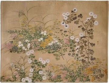 Asztali alátét Fontos őszi virágzó növények Ogata Korin