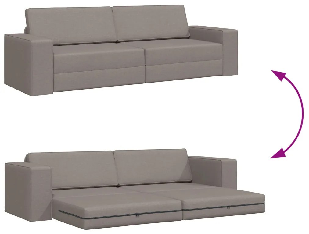 Függőleges Kanapéágy 2 az 1-ben Taupe 245x150x60.5 cm Szövet