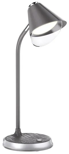 Immax 08972L - FINCH LED asztali lámpa, 9W, 12cm, szürke/krom, dimmelhető