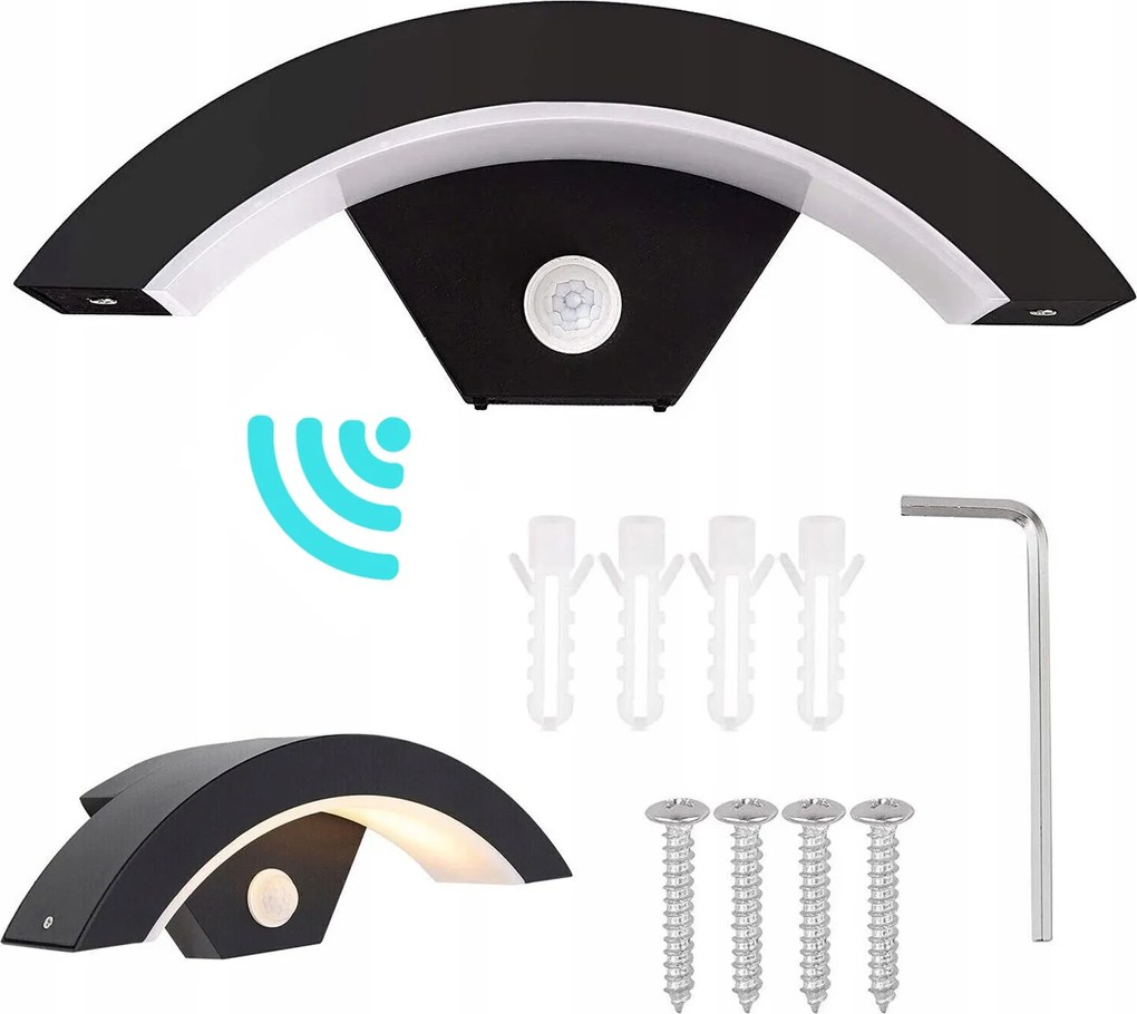 Led-es Kültéri Fali Lámpa Bejárati Ajtó Fölé ip65 mozgásérzékelővel 18w