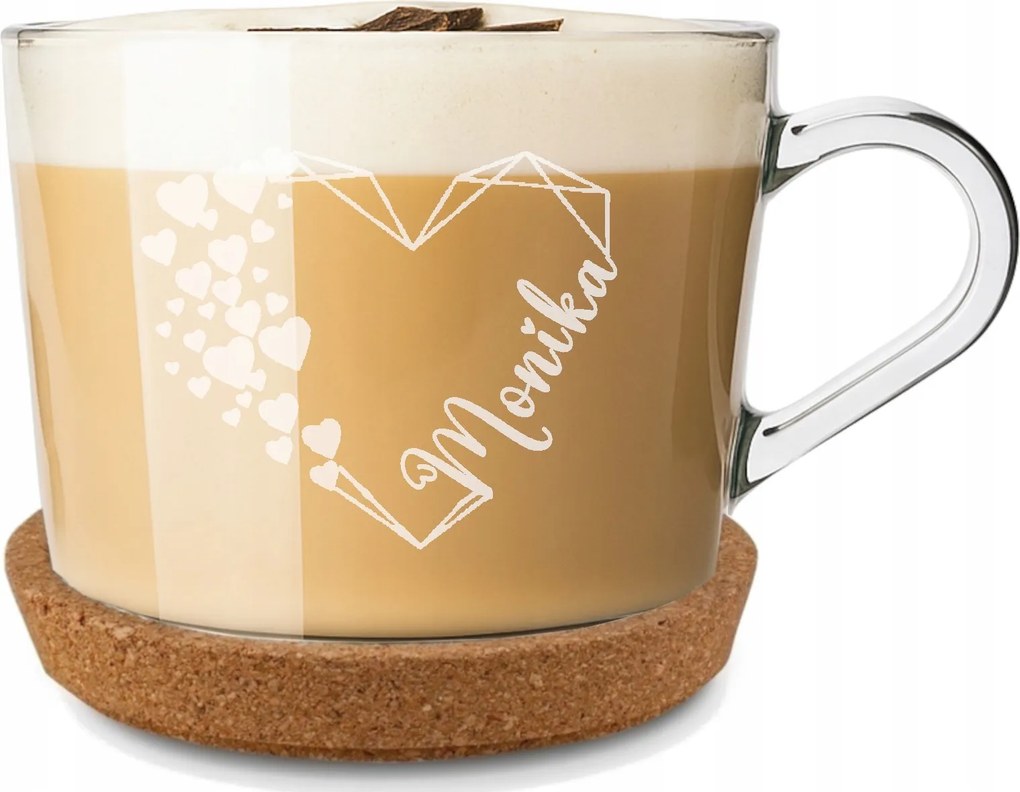 Gravírozott bögre 450ml Csésze csészealjjal Születésnapi Ajándék Neki és Neki