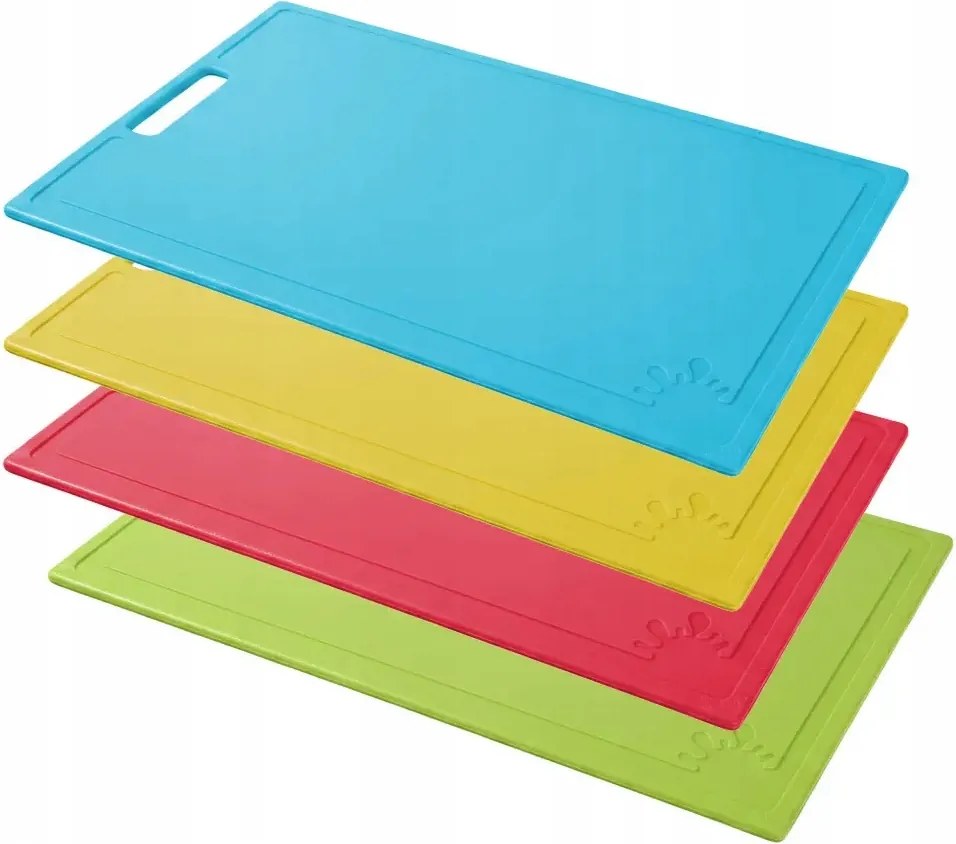 Konyhai vágódeszka műanyag csúszásgátló nagy 38,5x24 cm mix