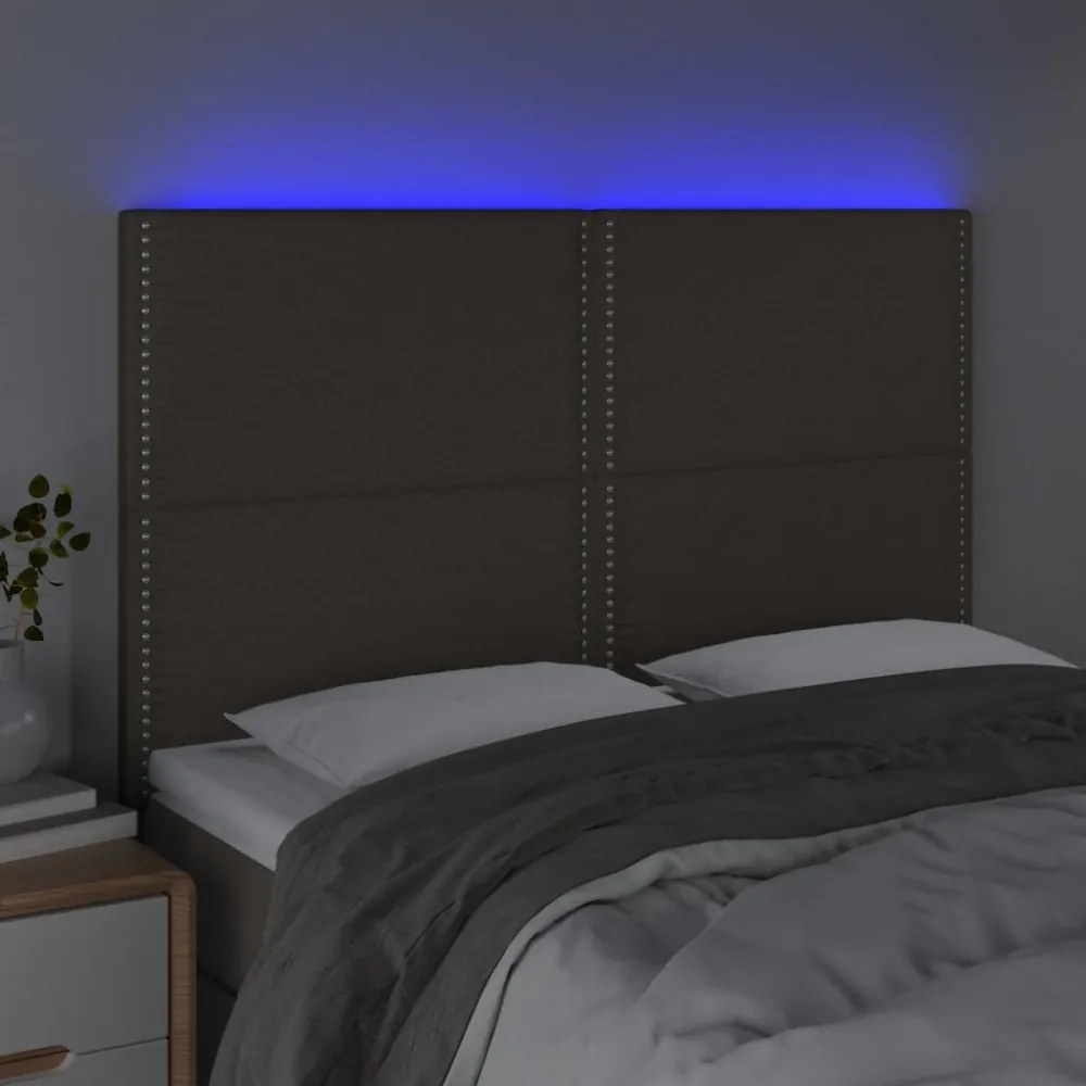 tópszínű szövet LED-es fejtámla 144x5x118/128 cm