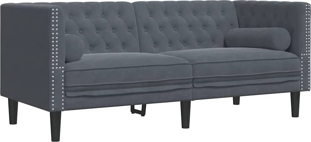vidaXL Kanapé Sötétszürke 174 x 74,5 x 70,5 cm Bársony