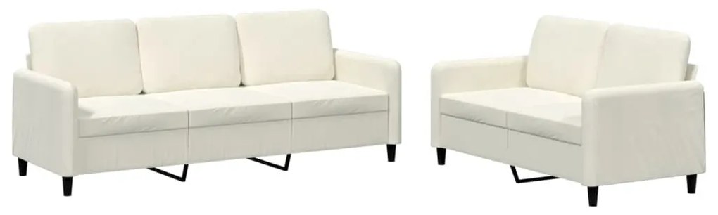 vidaXL 2 részes krémszínű bársony ülőgarnitúra