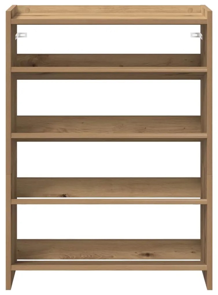 kézműves tölgy színű szerelt fa cipősszekrény 60x25x81 cm