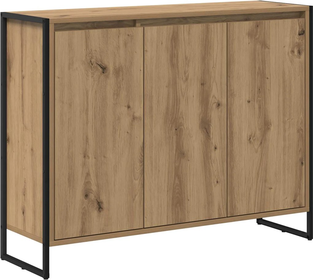 vidaXL Oldalsó szekrény Művészi tölgy 96,5 x 30 x 75 cm Faanyag