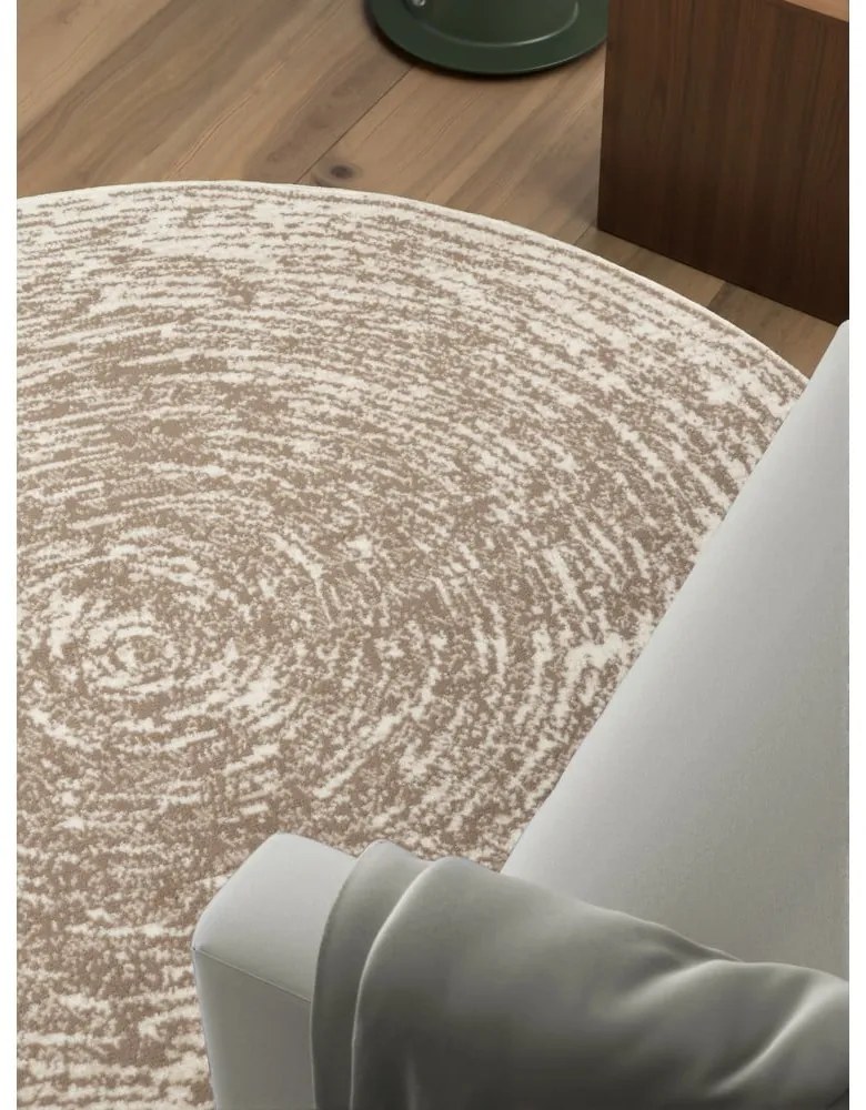 Bézs-krémszínű kerek szőnyeg ø 120 cm Gloria Cavallo – Hanse Home