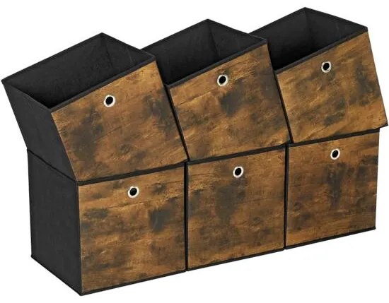 Összecsukható tárolódobozok, 6 kockából álló készlet