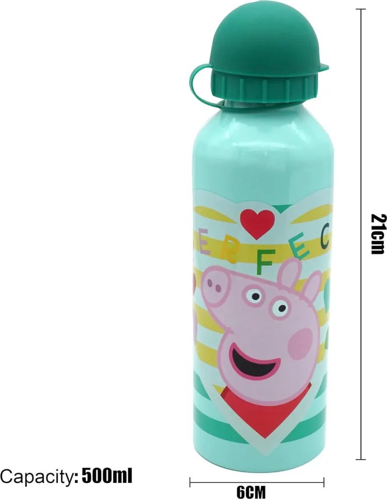 Peppa malac Perfect alumínium kulacs ivókupakkal 500 ml