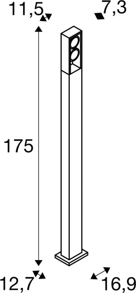 SLV 1005440 ESKINA Modern Kültéri Állólámpa Antracit LED IP65