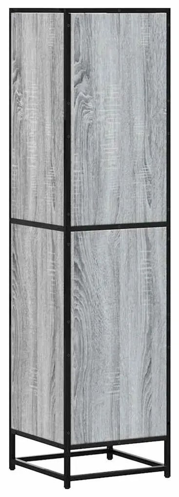 Highboard szürke sonoma 35,5x35x139 cm gépelt fa és fém