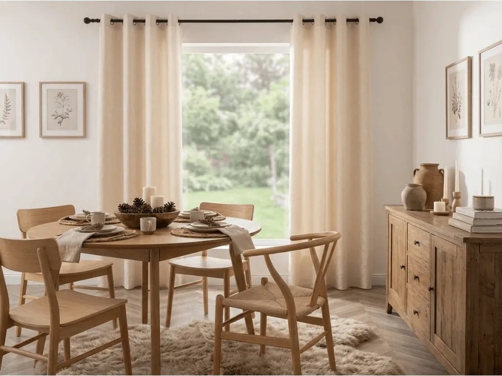 Sötétítő függöny DUNES VELVET 140x250 cm, krémszínű Felfüggesztés: Hullámos sínszalag