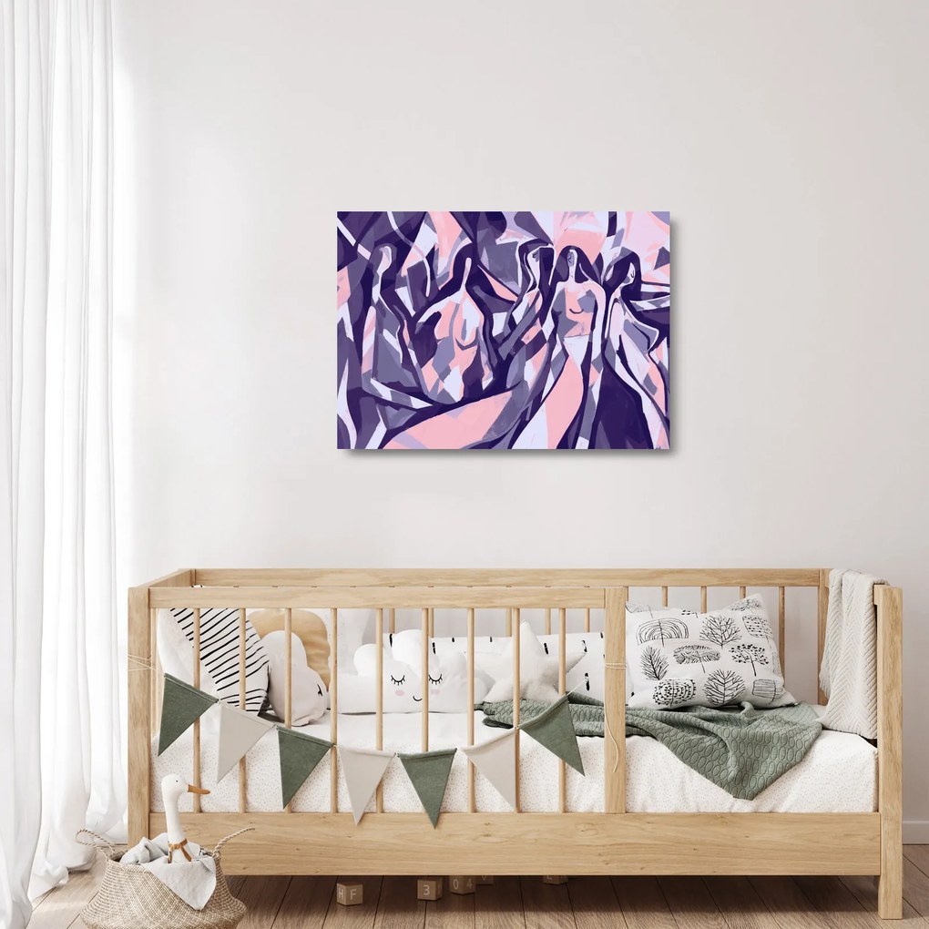 Kép - absztrakt nők (üvegen) (70x50 cm)