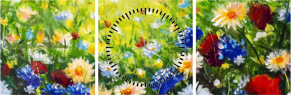 Vadvirágok képe (órával) (90x30 cm)
