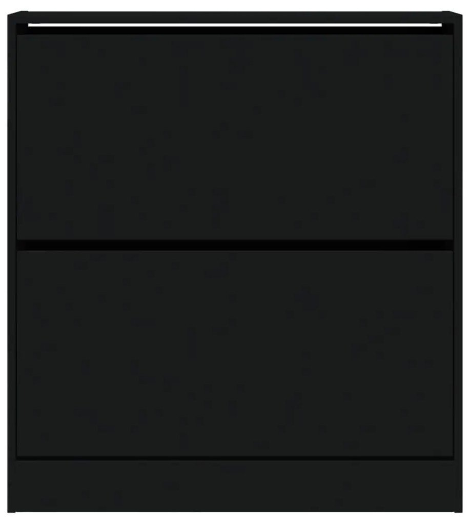 fekete szerelt fa cipőszekrény 80 x 21x 87,5 cm