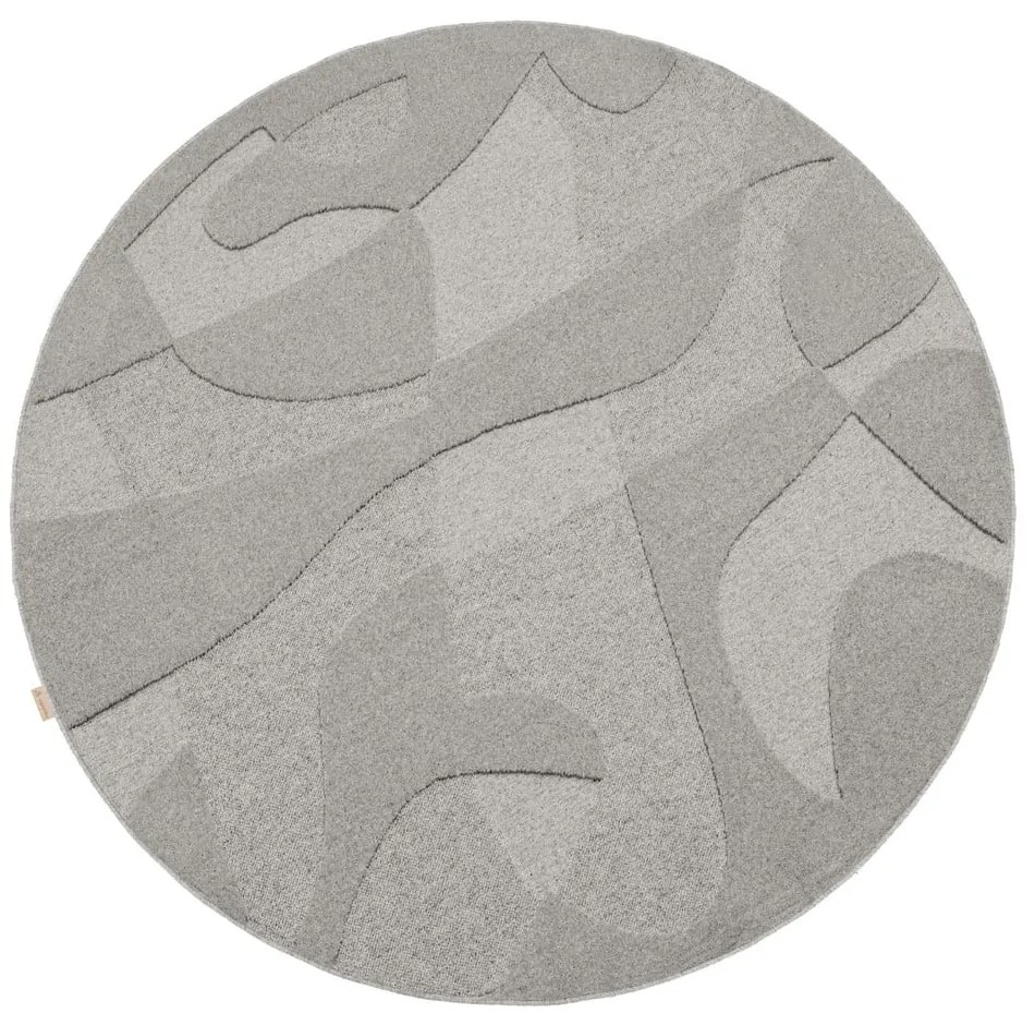 Szürke gyapjú kerek szőnyeg ø 200 cm Morphic Botanica – Agnella