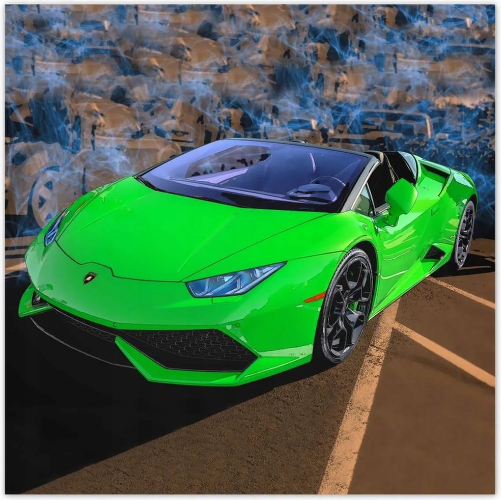 Poszterek 100x100 Zöld sportautó