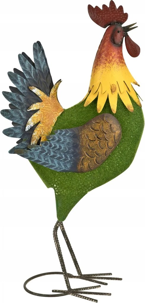 Dekorációs figura Kakas 60,5 cm fém színes