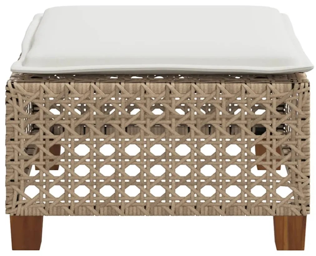 szürke polyrattan kerti ülőke párnával 63,5 x 56 x 32 cm