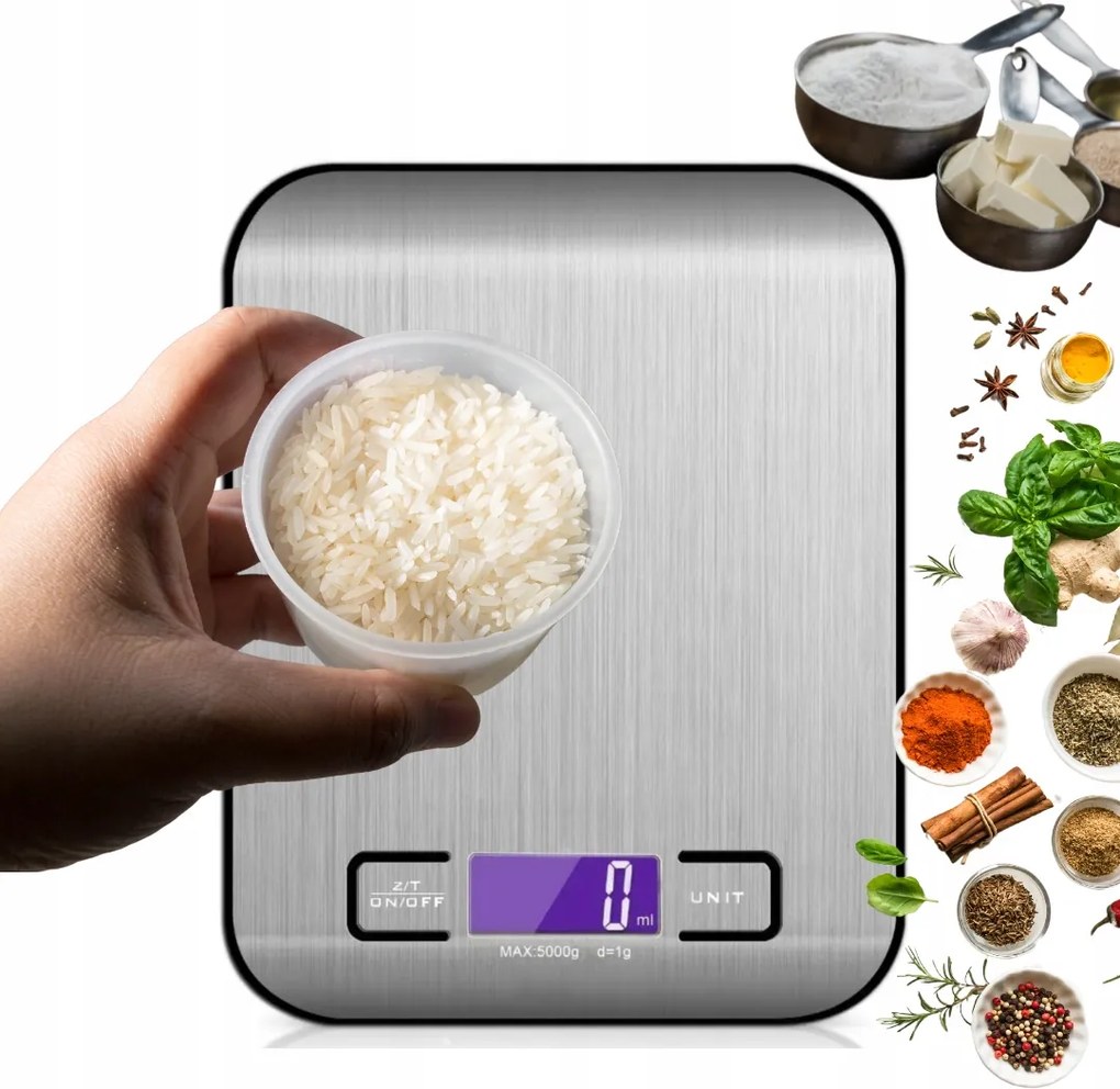 Precíziós elektronikus konyhai mérleg 5000g kijelző
