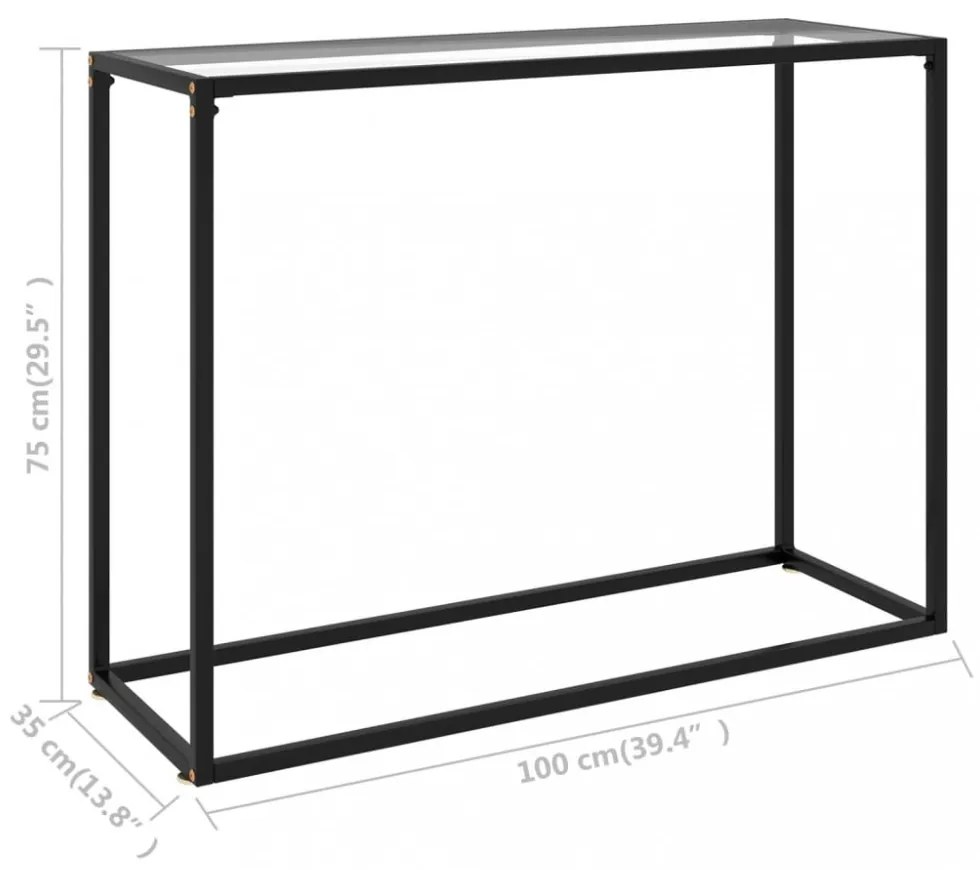 átlátszó edzett üveg tálalóasztal 100 x 35 x 75 cm