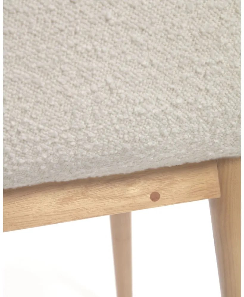 Fehér kárpitozott étkezőfotel Konna – Kave Home