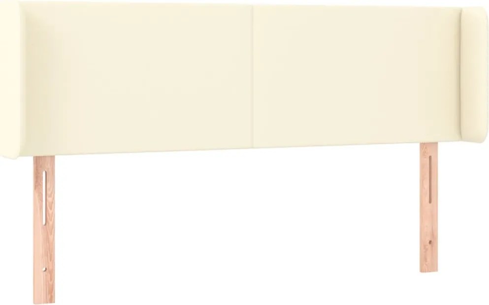 krémszínű műbőr szárnyas fejtámla 147x16x78/88 cm