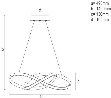 LED dimmelhető kábeles csillár LED/65W/230V 3000-6500K + távirányítóval