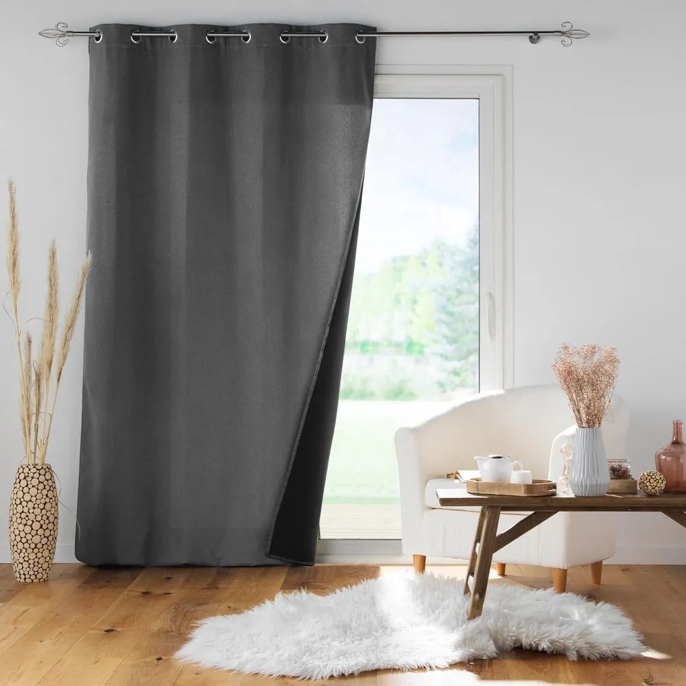 Antracitszürke hangszigetelő függöny 140x260 cm Jupiter – douceur d'intérieur