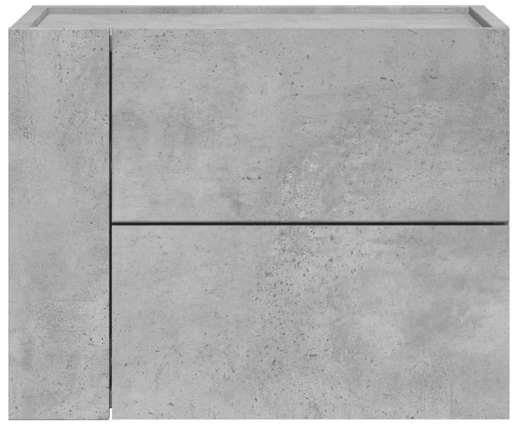 Betonszürke falra szerelhető éjjeliszekrény 45 x 30 x 35 cm