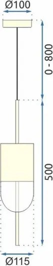 MORETTI MO5466 DROP Egyágú Függesztett Lámpa Fém LED IP20