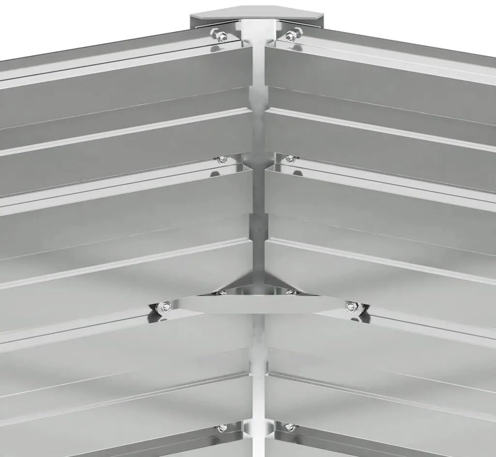 szürke horganyzott acél kerti magaságyás 129 x 129 x 77 cm