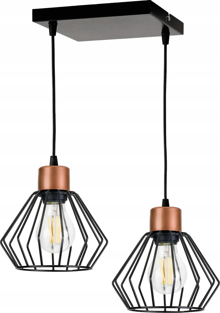 Mennyezeti függőlámpa Csillár Túlnyúlás gyémánt réz