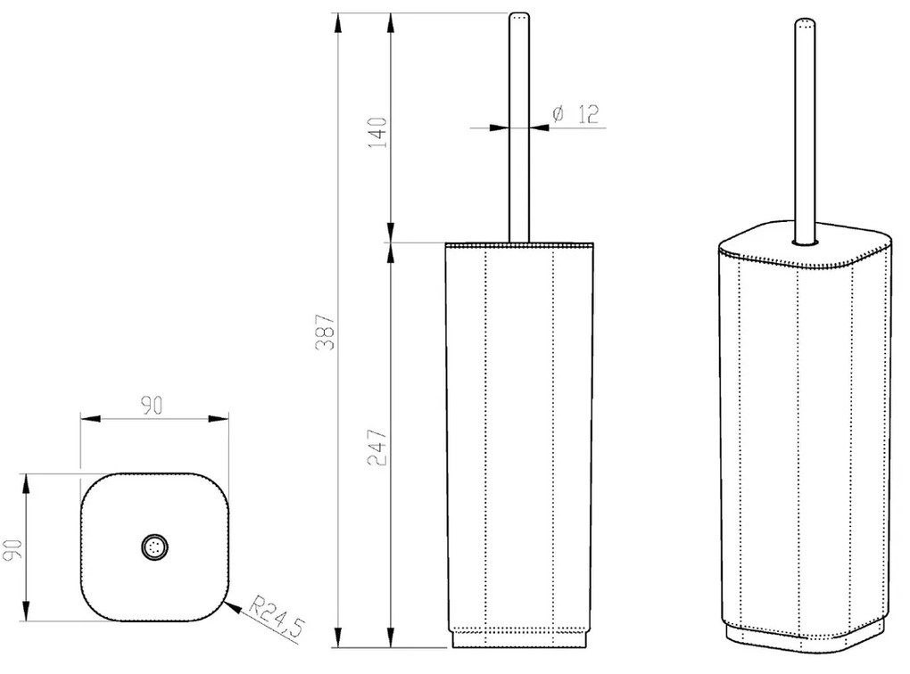 GEDY 633414 Seventy WC-kefe, fekete színű