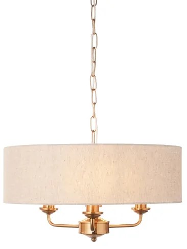 Endon 110723 - Csillár láncon HIGHCLERE 3xE14/40W/230V bézs/réz