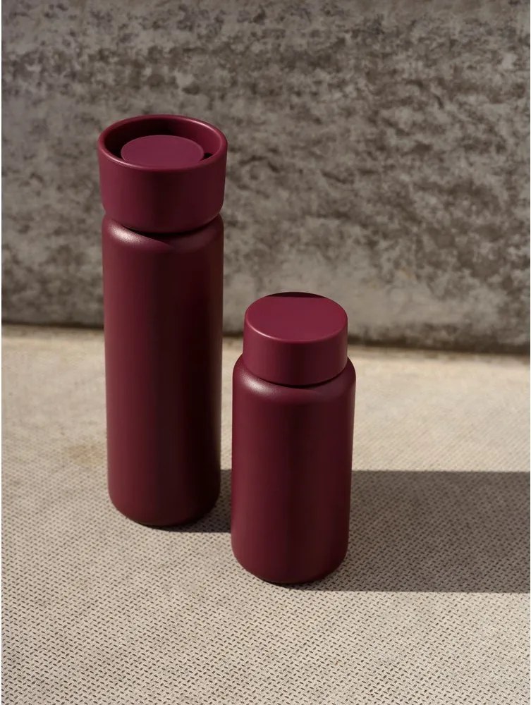 Borvörös rozsdamentes acél termobögre 400 ml Singles – Zone