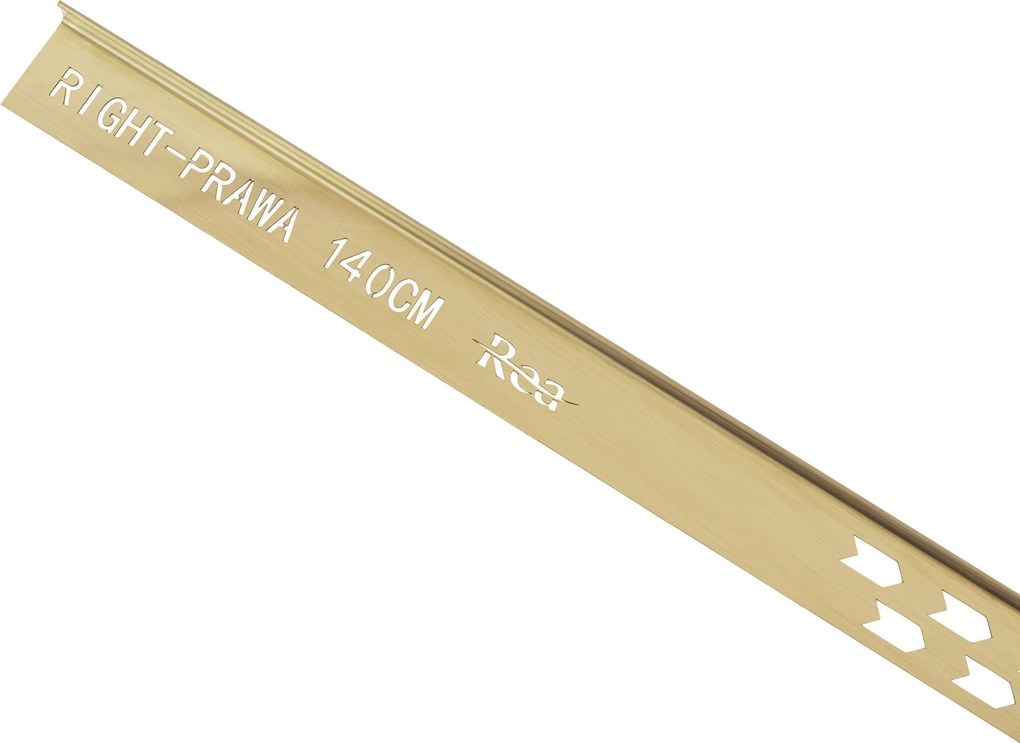 Lejtéskialakító szegély épített zuhanyhoz 140cm Brush Gold