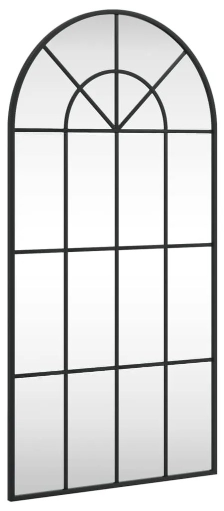 fekete ívelt vas fali tükör 50 x 100 cm