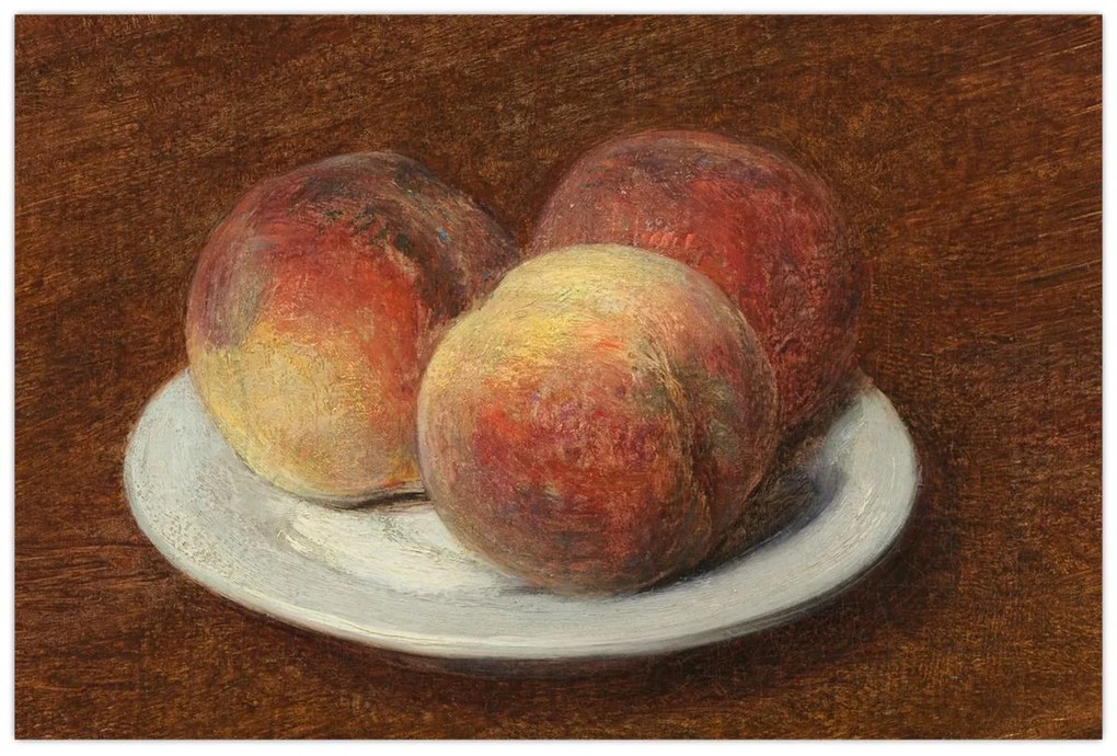 Kép - Henri Fantin-Latour, Three Peaches on a Plate, reprodukciók (90x60 cm)