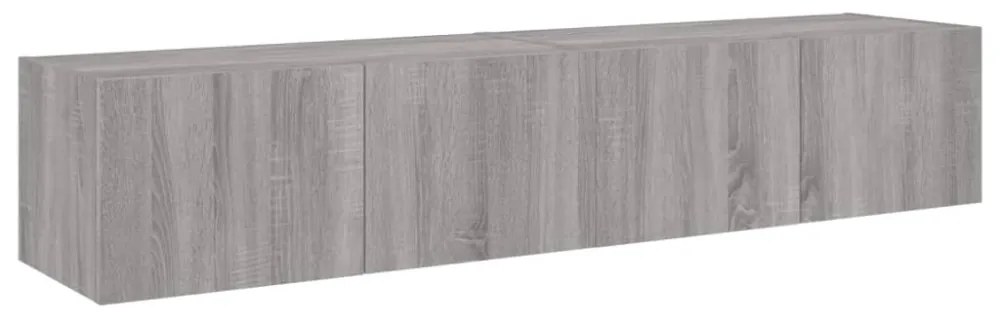 2 db szürke sonoma fali TV-szekrény LED-ekkel 80x35x31 cm