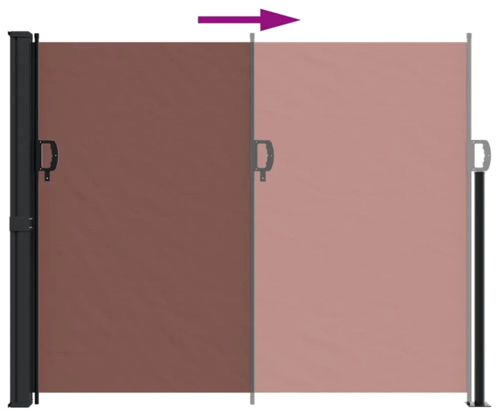 barna behúzható oldalsó napellenző 160 x 300 cm