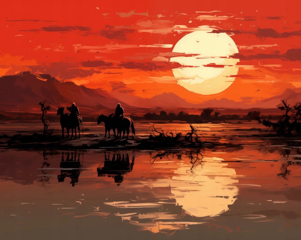 Poszter 76x60,5cm Naplemente a Prérin