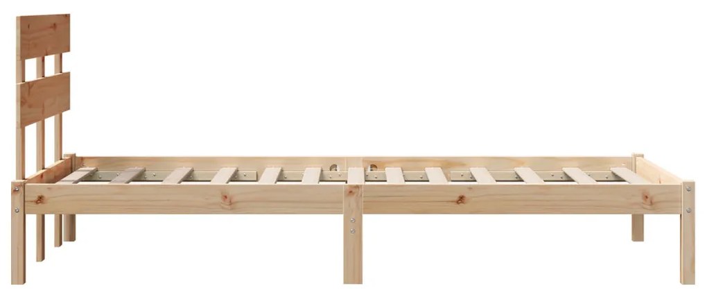 vidaXL Ágykeret fejtámlával Barna 90 x 190 cm Tömör fenyőfa