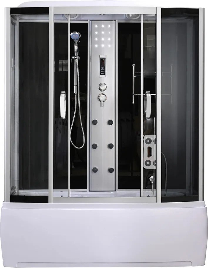 Emilia 170 Hidromasszázs Kádkabin elektonikával Black