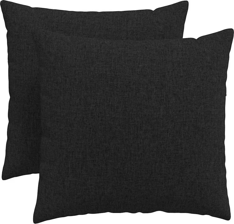 vidaXL Kanapé párnák 2 pcs Fekete 50 x 50 cm szövet