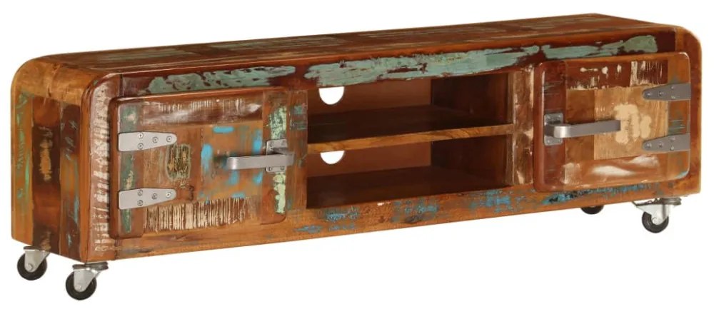tömör újrahasznosított fa TV-szekrény 120 x 30 x 36 cm