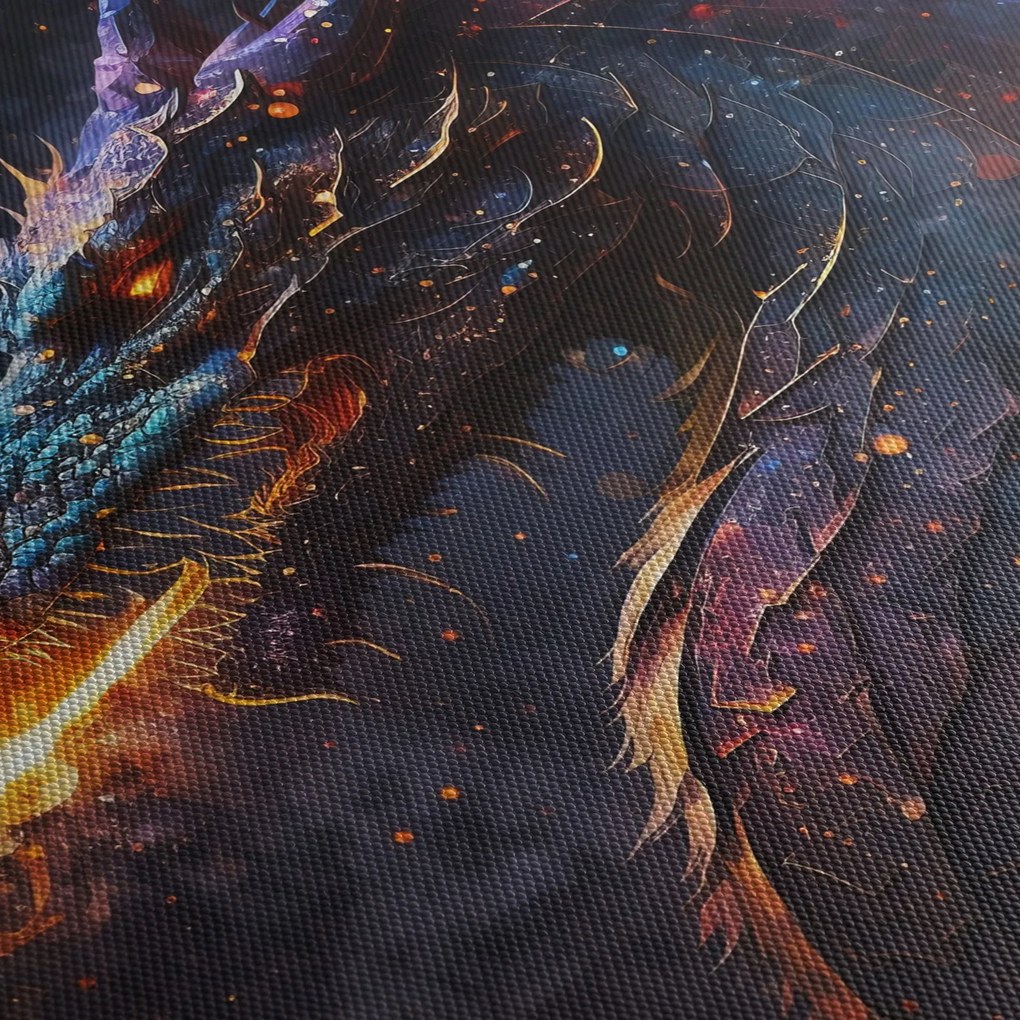 Kép - Lángokat köpködő sárkány (120x50 cm)