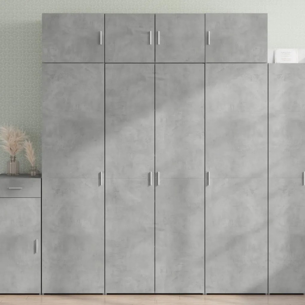 betonszürke szerelt fa magasszekrény 80 x 42,5 x 185 cm